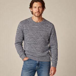 TOPMAN Marled Knit Cotton Crewneck Sweater with Elbow Patches